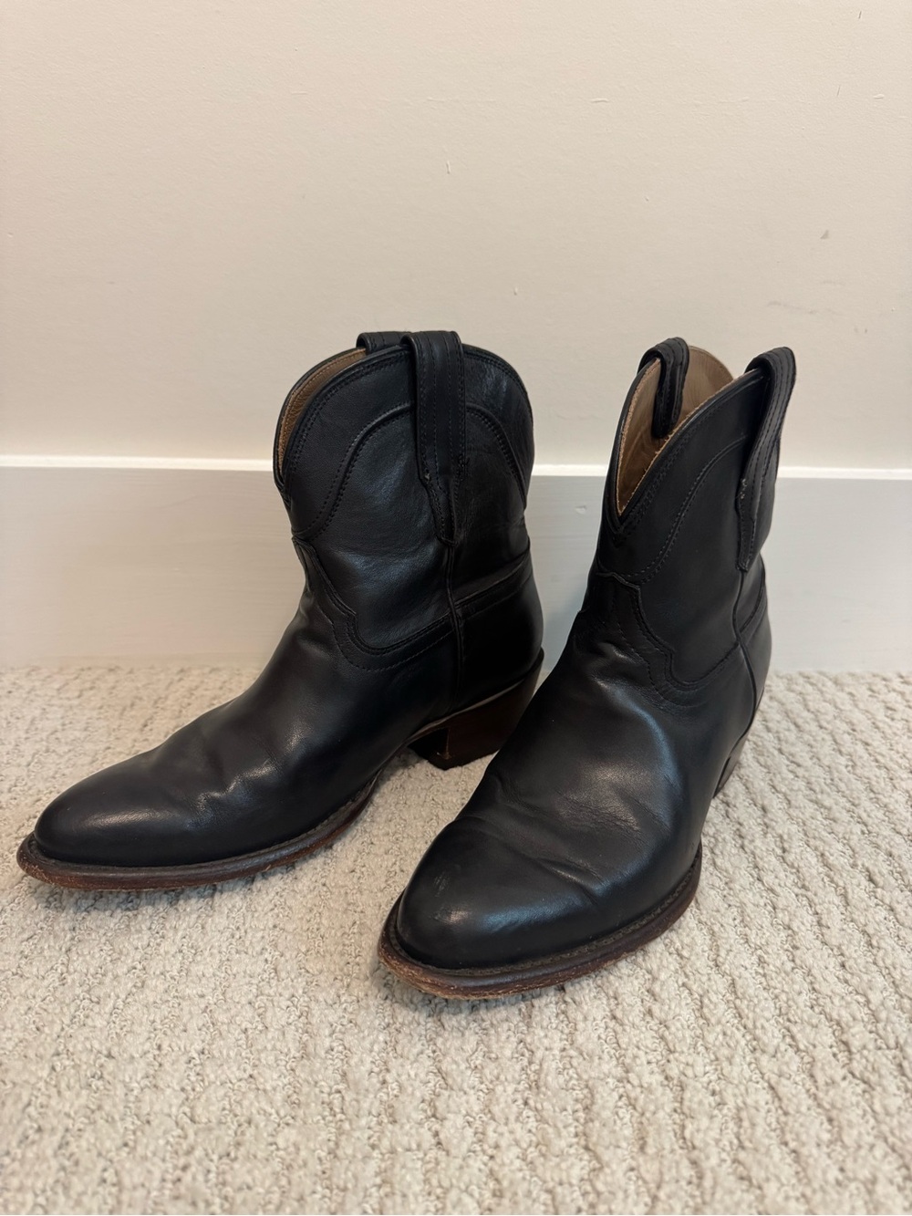 Tecovas Penny Black Leather Boots size 8